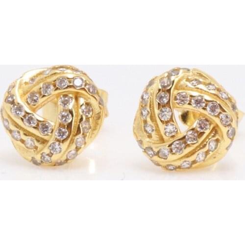 DoDoFly Fashion New original 925 Sterling Silver Shiny triangle concentric knot stud earrings