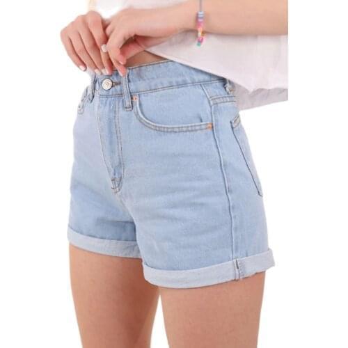 Womens Denim Shorts Classic High Waist Blue Bodycon Female Caual Summer Ladies Jeans