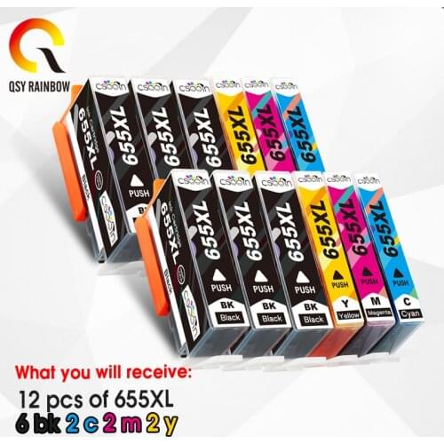 CMYK SUPPLIES Compatible HP 655 XL Ink Cartridge for HP655 Deskjet 5525 6520 6525 6625 3525 4615 4625 Printer with chip