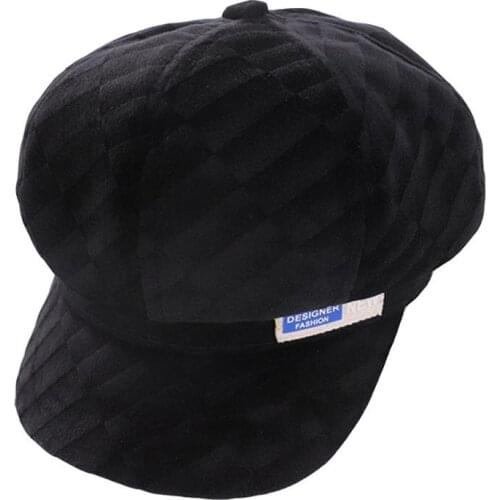 Children Boys Girls Solid Color Octagonal Hats Newsboy Cabbie Cap Fall Winter Visor Beret Cap
