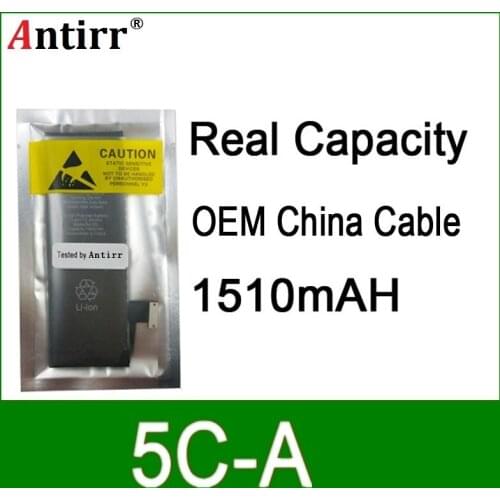 10pcs/lot Real Capacity China Protection board 1510mAh 3.7V Battery for iPhone 5C zero cycle replacement repair parts 5C-A