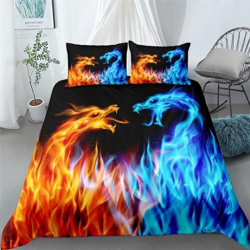 Fire of dragon duvet cover set single twin double queen king super king size bed linen set