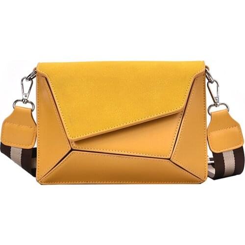Scrub Leather Crossbody Bags For Women 2019 Splice Messenger Shoulder Bag Small Handbags and Purses Cross Body Bag