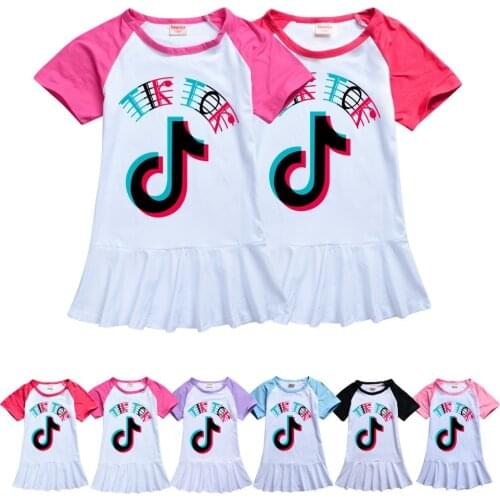 TIK TOK Summer Girls Dress Kids Cosplay Costume Party Dresses Baby Children Clothing
