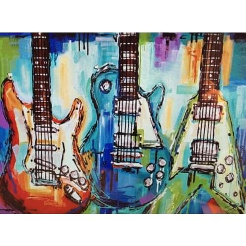 5D Poured Glue Diamond Painting Kits Scalloped Edge Full Round Drills Rhinestones DIY Mosaic Embroidery Guitar Arts Crafts Decor