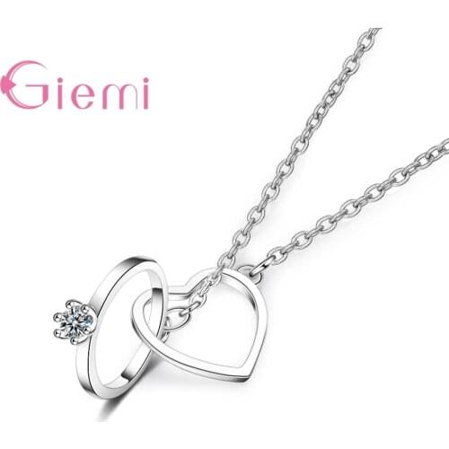New Fashion Wedding Engagement Jewelry Top Quality Silver Heart Pendant Collar Big Promotion Sale Hot Wholesale Collar