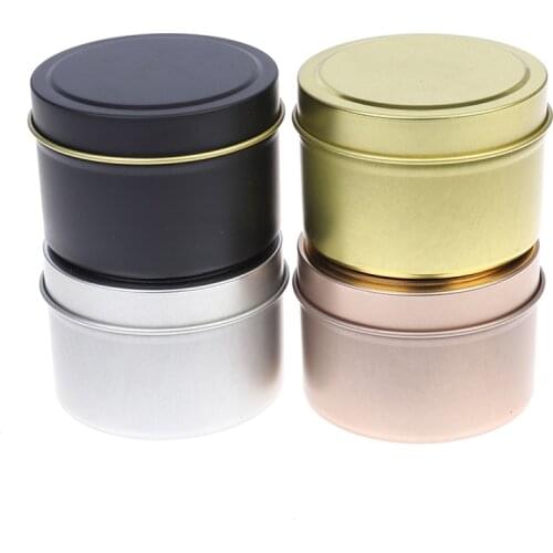 New 1PC DIY Round Candle Jars Aluminum Tins With Lids Cosmetic Sample Containers Storage Organizer