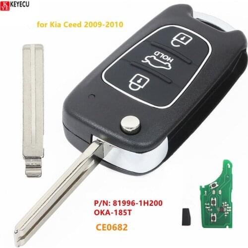 Keyecu New Replacement Upgraded Remote Key Fob 433MHz ID46 chip for Kia Ceed 2009 2010 year P/N: 81996-1H200 OKA-185T