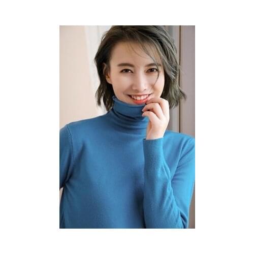 Obrix female sweet pretty light streetwear turtleneck sweater casual style Korean fashion full sleeve sweater for women