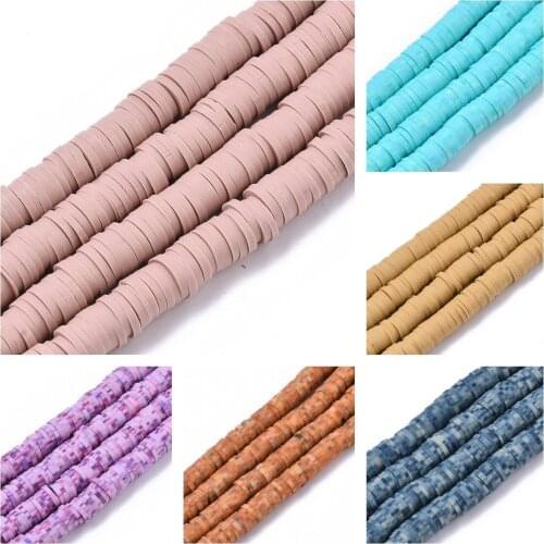 Wholesale 20 Strands 6mm Flat Round Polymer Clay Bead Strands Chip Disk Handmade Beads for DIY Jewelry Bracelet Accessories