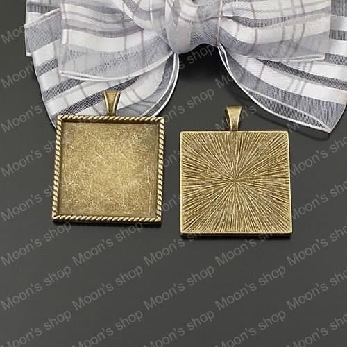 Wholesale 37*29mm Antique Bronze Square Alloy Pendants Base Cameo Settings Findings Accessories 10 pieces (JM1634)