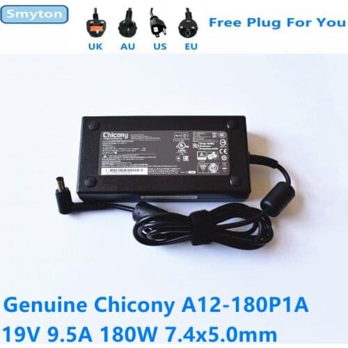 Genuine Chicony A12-180P1A 19V 9.5A 180W A180A010L AC Adapetr For MSI GP73 8RE-033FR GL73 8SE-010 Laptop Power Supply Charger