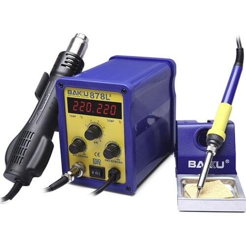 110/220V LED Digital Display Hot Air Gun Rework Soldering Station Welding Solder With Soldering Iron And Heat Gun BAKU 878L2