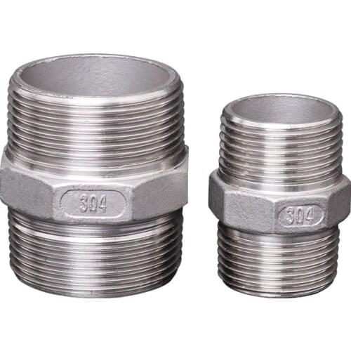 Male to Male Hex Nipple Threaded Reducer Pipe Fitting Stainless Steel 304 DN6 DN8 DN10 1/8'' 1/4'' 3/4'' 1