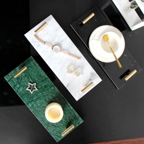 Natural Marble Trays Decorative Base Cake Dessert Plates Jewelry Cosmetic Display Home Decoration Modern