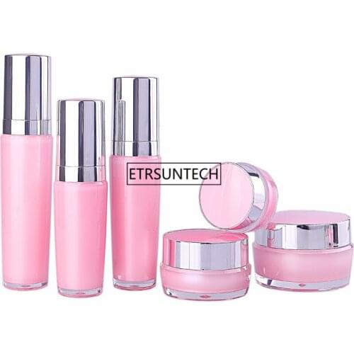 50pcs 5/10/15/20/30/50g Empty Cosmetic White Pink Cream Jar, 30/40/50ml Professional Lotion Pump Spray Bottle F3420