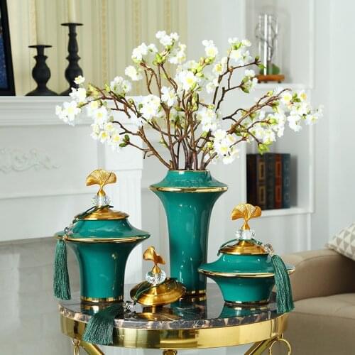 Europe Luxury ceramic Vase home decoration accessories Desktop Large vase creative figurines decoration crafts wedding gifts