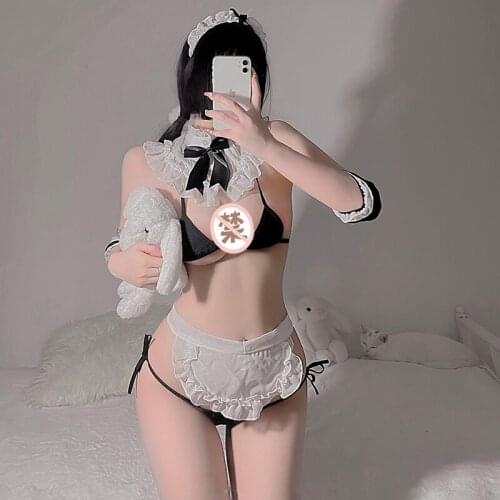 Sexy Lingerie Maid Cosplay Outfit Cute School Girl Costumes Female waiter Uniform temptation Charming Kawaii Womens Suit New