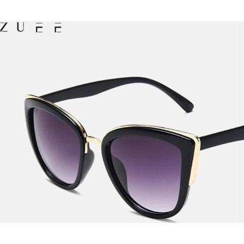 Vintage Cat Eye Sunglasses Women Fashion Brand Designer Sun Glasses Female Sexy Leopard Cateyes Black Gradient
