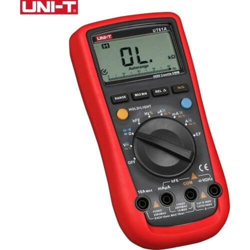 UNI-T UT61A Modern DMM Digital Multimeters Transistor NCN Tester Meter Volt Ohm Frq CD Backlight Data Hold Ammeter Tester