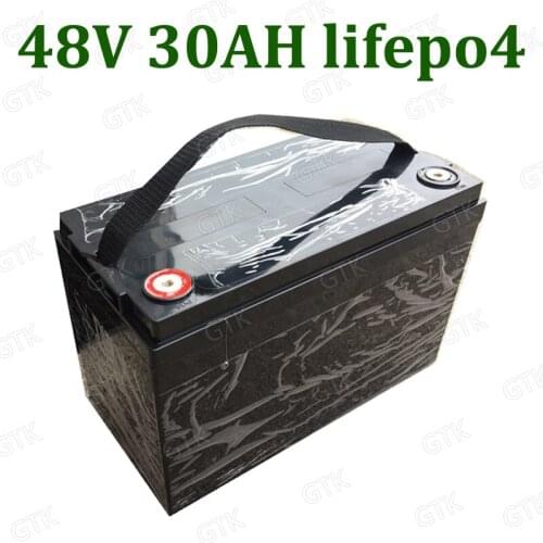Waterproof 48V 30AH LiFePO4 battery with BMS rechargeable battery for 750w 2500w electric bike e scooter bicycle + 5A charger