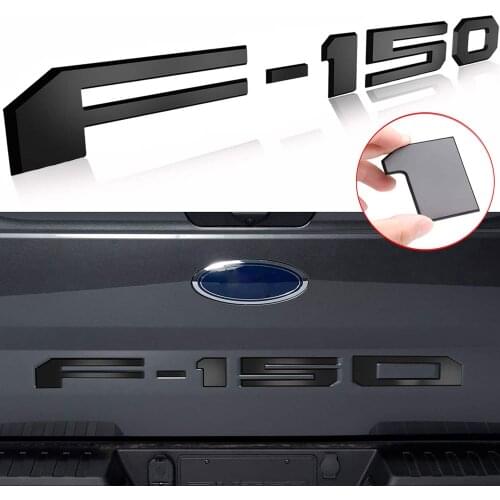 Tailgate Insert Letters for Ford F150 2018-2019 - 3M Adhesive & 3D Raised Tailgate Decal Letters-Matte Black silver