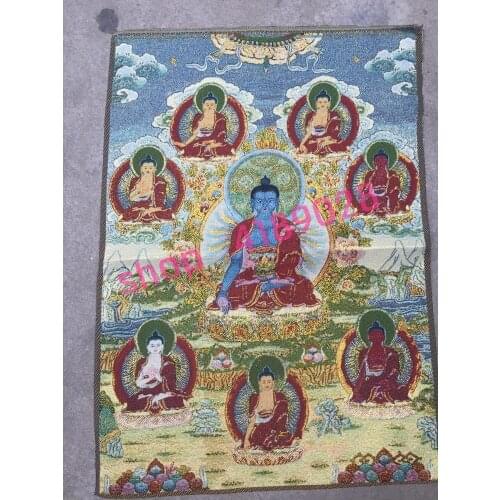 Tibetan Buddhist Thangka embroidery, eight Guardian gods Buddha statues, home decoration murals