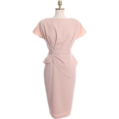 2021South Korean Summer Outfit New Pink Temperament Flounces Skirt One Word Gets High Waist Occupation Commutes OL In Long Skirt