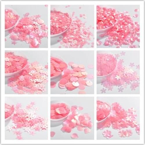 10g/Pack Matte Pink Sequin Flower Plum Star Shell Shape Sequins Paillettes Wedding Confetti DIY Handcraft Sewing Accessories
