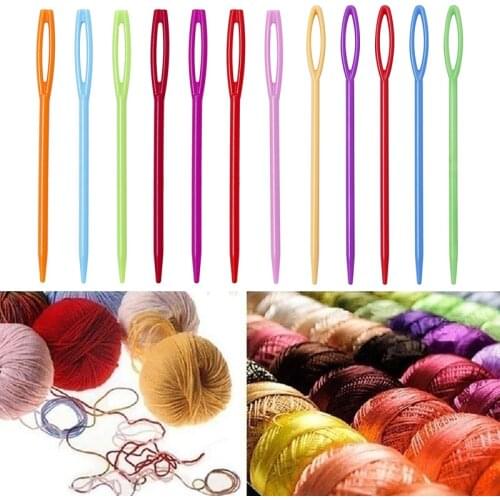 10PCs/Set 7cm/9cm Multicolor Long Plastic Sewing Knitting Needles Crochet Hook Fixed DIY Sweater Weaving Needles Sewing Tools