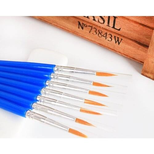 10pcs/set Long tail nylonhair hook line pen painting brush children DIY art supplies tool Art Stationery watercolor painting pen