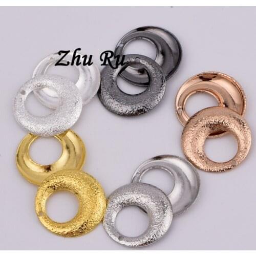 10pcs ZHU RU 17MM Hollow concave surface key ring screw cap round Charm Fashion Pendants Diy Accessories Jewelry Making