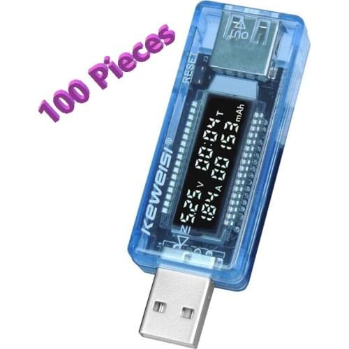 100 X KWS-V20 USB Digital Charger Doctor Mobile Power Detector Tester