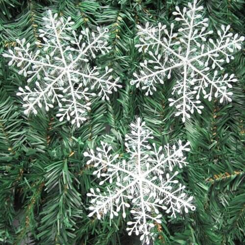 15Pcs (5 bags) 13cm White Christmas Snowflake For Tree Hanging Window Christmas Ornament Decorations For Home Party Gifts