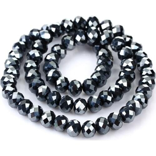 200pcs 8mm Cut Faced Glass Beads Rondelles Beads Jewelry Beading Diy Craft Material For Jewelry Making Wholesale Bead