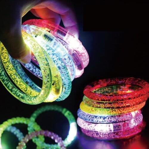 50pcs/lot Led Costume Colorful LED Light up Bracelet Flashing Acrylic Glowing Bracelet Toys Rave Neon/Led Party Decor Supplies