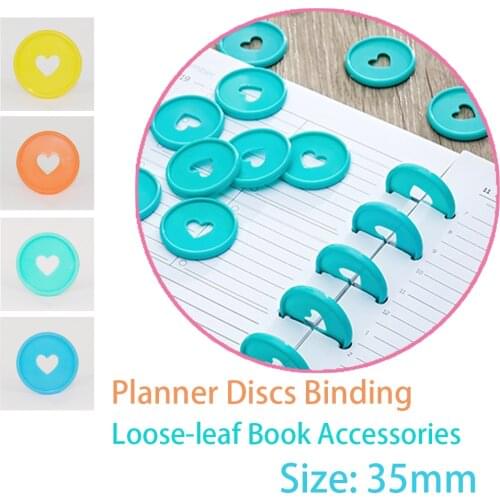 8pcs 35mm Colorful Mushroom Hole Dicsc Binder Rings Notebook Binder Discs Planner Plastic Binding Buckle Button Office Supplies