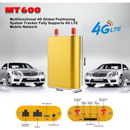 4G LTE Car GPS GPRS Tracker MT600 support GPS Vehicle/truck tracking Geo-Fence alarm and reporting with platform real time Track