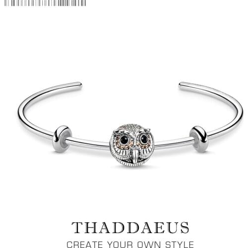 Bracelet Bangles Owl Bead Fashion Karma Jewelry Vintage Gift For Women Men,2018 Brand New Good In 925 Sterling Silver