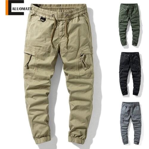 New Mens Cotton Cargo Pants Military Outdoor Trekking Tactical Pants High Quality Autumn Casual Multi-Pockets Trousers Male 38