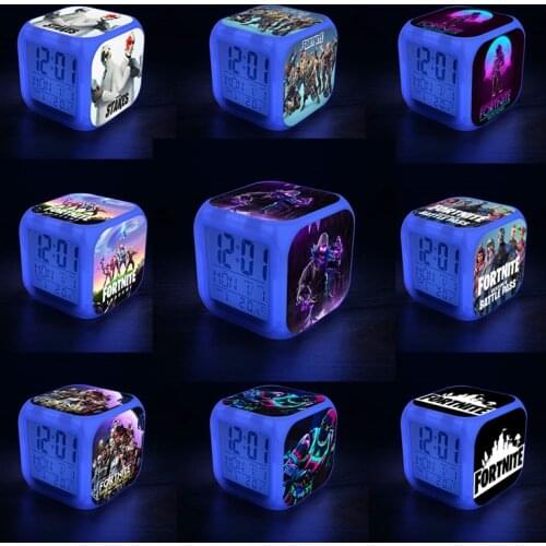 Fortnite Alarm Clock Digital Luminous LED Clocks Fortnight Kids Desk Mini Anime Figure Home Decor Living Room Toys for Children