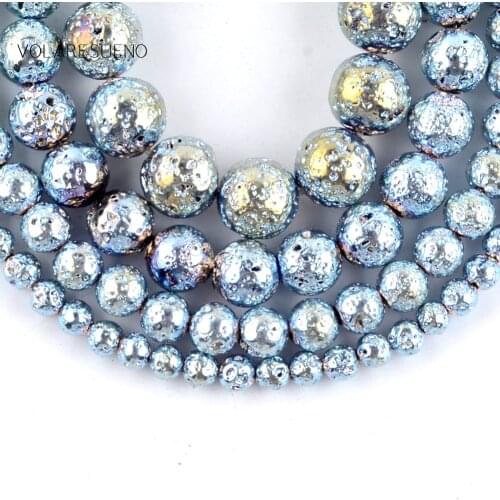 Blue Green Lave Hematite Stone Natural Round Loose Beads 15”Pick 6-10mm Spacer Beads For Charm Necklace Accessory Jewelry Making