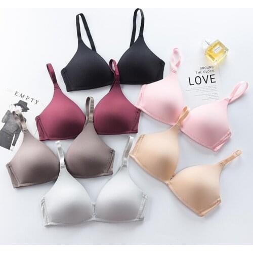 Women Bra For women Wire Free Push up Bra Seamless Adjusted-straps Bralette