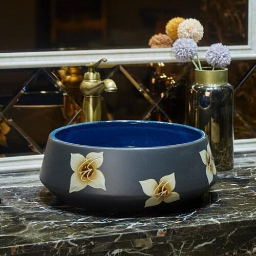 Jingdezhen Bathroom ceramic sink wash basin Porcelain Counter Top Wash Basin Bathroom Sinks