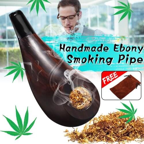 Ebony Wooden Smoking Water Pipe Men High-ended Pipe 10cm