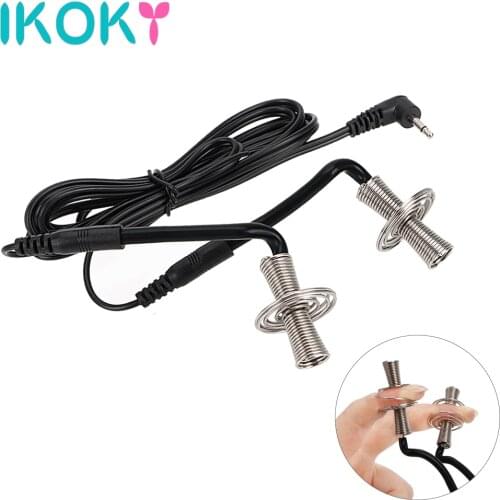 IKOKY Nipple Clip Electric Shock Attachment Steel Wire Spiral Medical Breast Massager Sex Toys For Women Clitoris Clip Stimulate