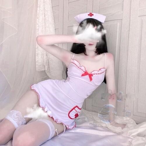 Kawaii Japanese Sexy Lingerie Maid Uniform Nurse Cosplay Costumes Women Nightdress Role Play Hot Erotic Dress Slutty Clothes