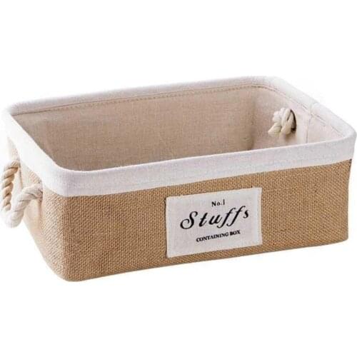 Toy Organizing Department Store Household Jute Snack Basket Large Capacity Rectangle Oval Desktop Kids Toys Sundries Storage Box