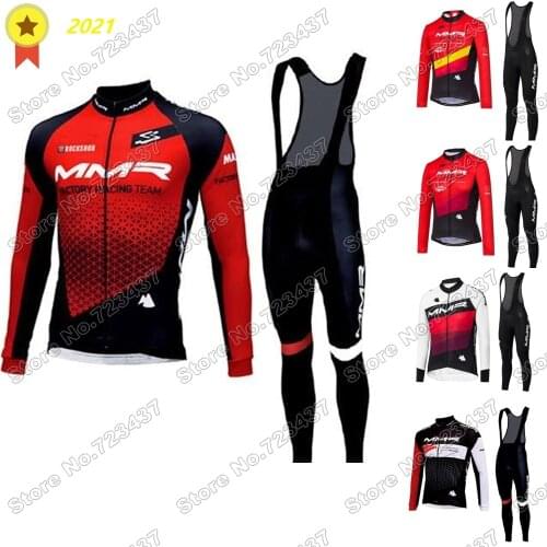 Summer 2021 Team MMR Cycling Clothing Cycling Jersey Long Sleeve Set Men Race Bike Suit Bicycle Pants Tops Ropa Ciclismo Maillot
