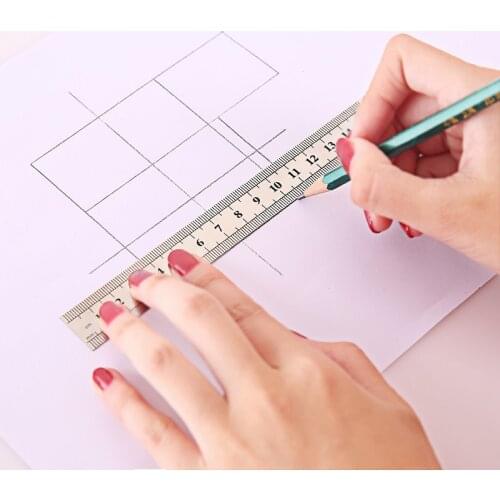 20cm 1PC stainless steel Straight ruler Fine inch centimeter scale Office student drawing Line tool High precision measurement